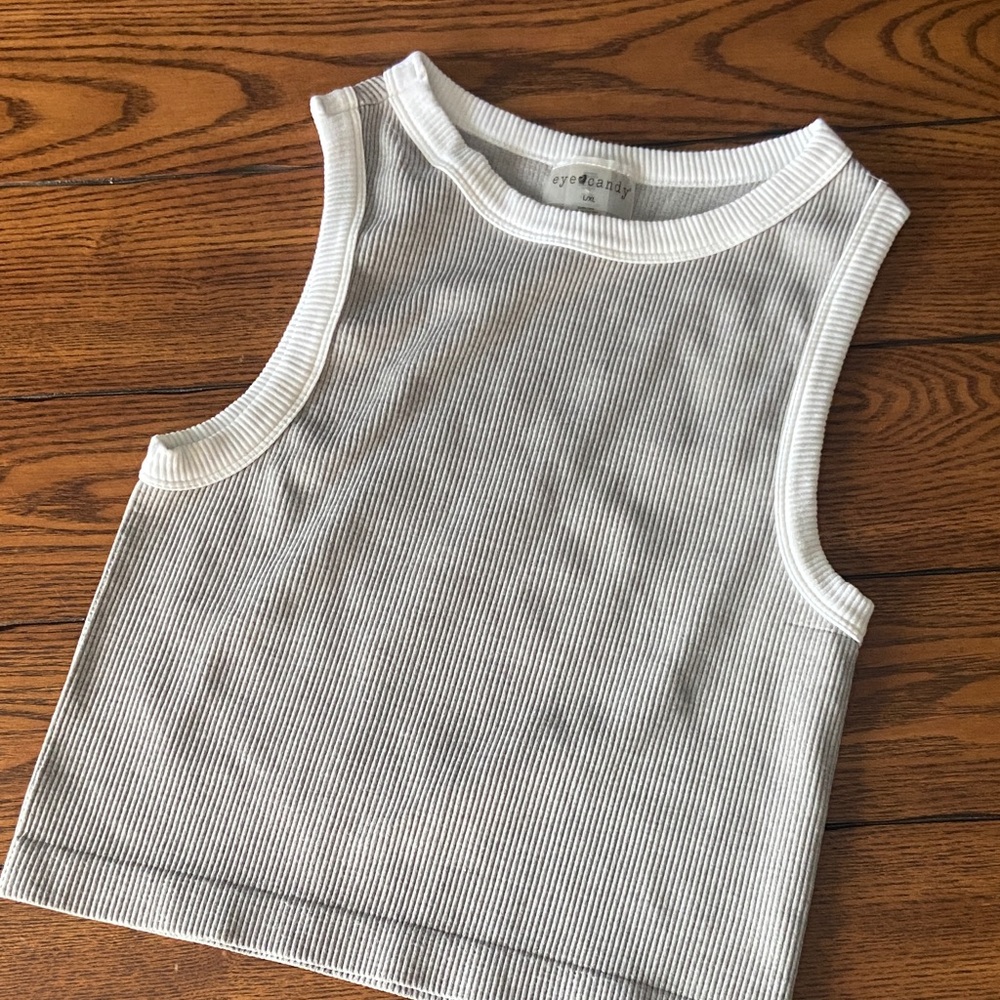 Kids Ribbed Tank Top - White